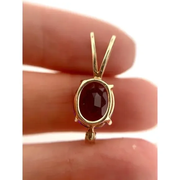 14k Yellow Gold 4ctw Amethyst And Diamond Pendant